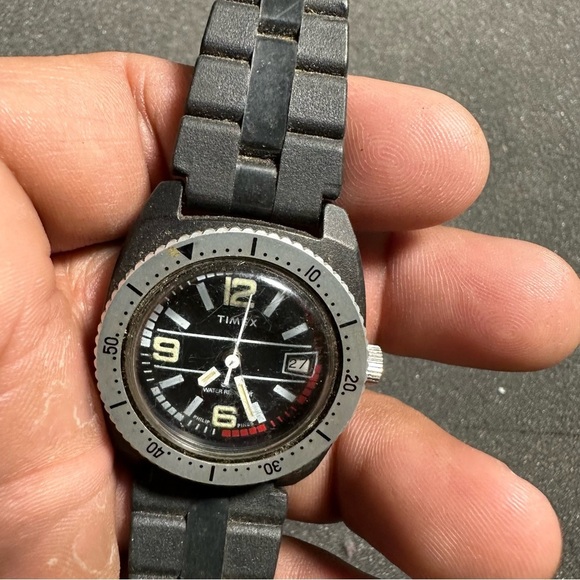 Vintage Timex Skindiver Women's 1978 Watch Mechanical Manual Wind Working - Picture 3 of 7